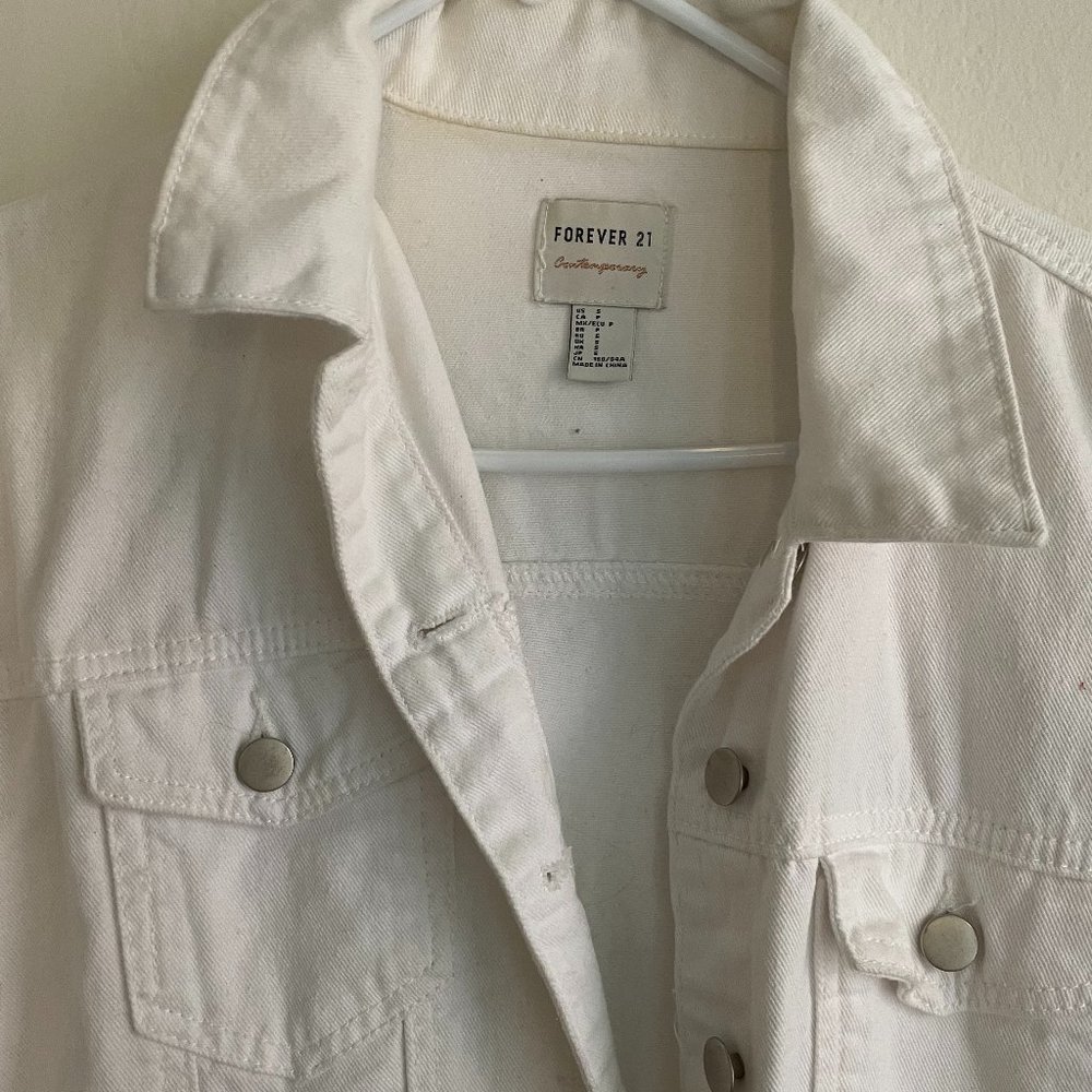 Oversized White Jean Jacket